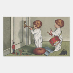 Weck seine niedliche Weihnachtsbilder Rechteckiger Aufkleber