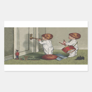 Weck seine niedliche Weihnachtsbilder Rechteckiger Aufkleber