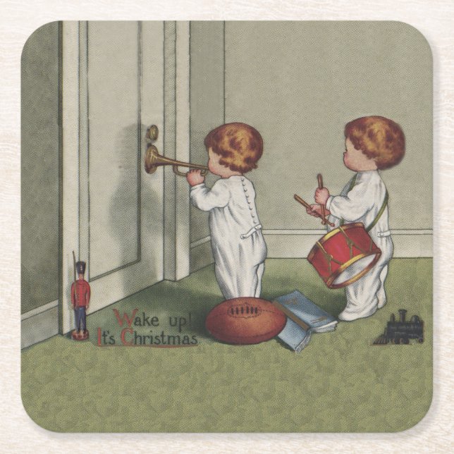 Weck seine niedliche Weihnachtsbilder Rechteckiger Pappuntersetzer (Vorderseite)