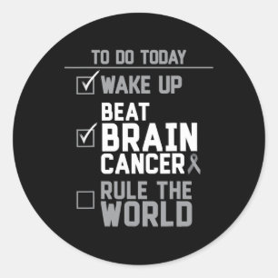 Weck-Up-Beat-Brain Cancer Rule the World Runder Aufkleber