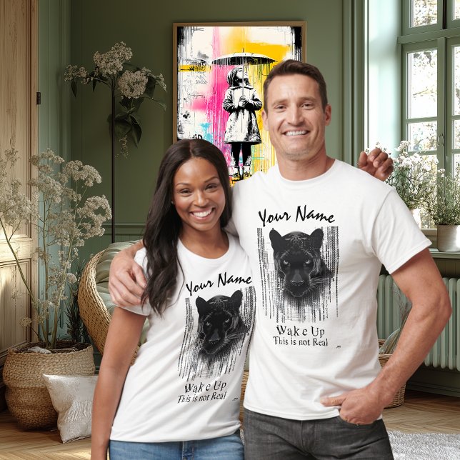 Weck Up - Das ist nicht real | Cyberpunk Panther A T-Shirt (Von Creator hochgeladen)