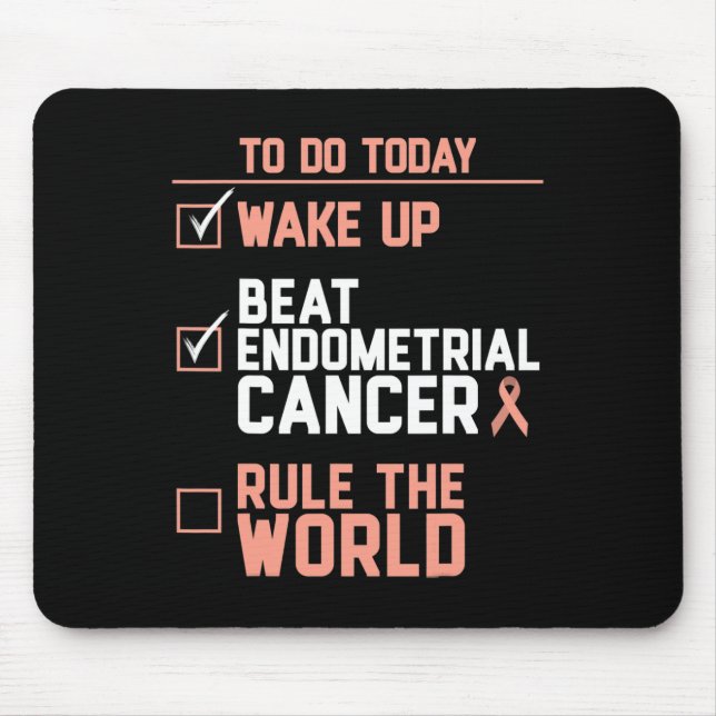 Weck-Up-Endometriumkrebs-Regel für die Welt Mousepad (Vorne)