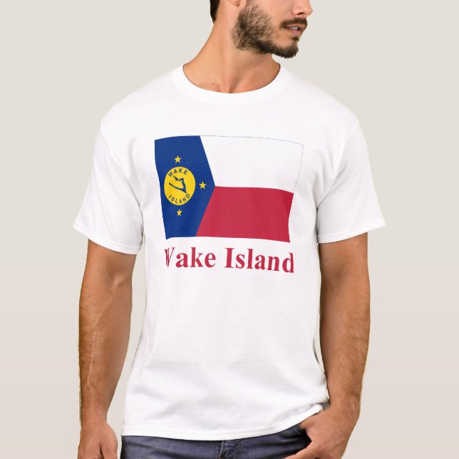 Wecken Sie Insel-Flagge mit Namen T-Shirt (Vorderseite)