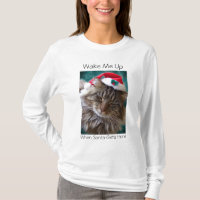 Wecken Sie mich herauf Sankt-Katzen-Shirt