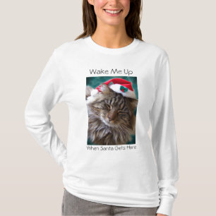 Wecken Sie mich herauf Sankt-Katzen-Shirt T-Shirt