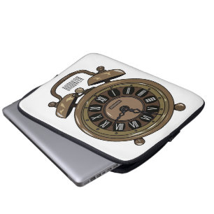 Wecker Cartoon-Illustration Laptopschutzhülle