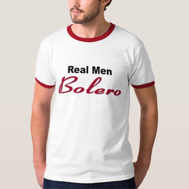 Wecker-T - Shirt "des wirklichen Mann-Boleros" (Vorderseite)