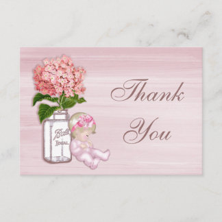 Weckglas, Baby, rosa Hydrangea danken Ihnen Dankeskarte