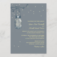 Weckglas und Leuchtkäfer, die Einladungen Wedding