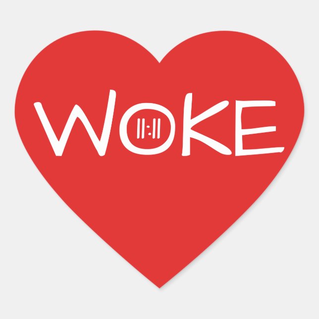 Weckte 11:11 schlichtes Rot Herz-Aufkleber (Vorderseite)