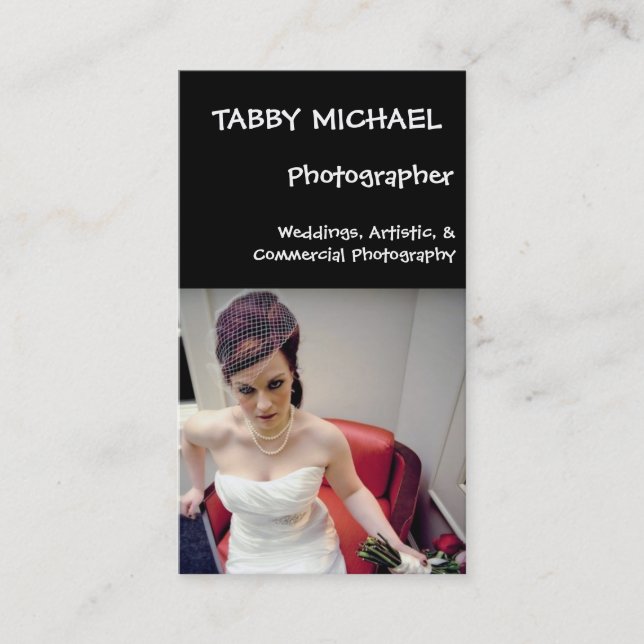 wed7, TABBY MICHAEL, Fotograf, Hochzeiten, AR… Visitenkarte (Vorderseite)