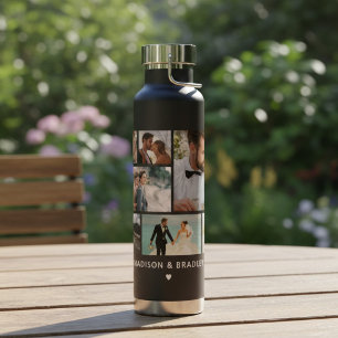 WEDD Bride & Groom Multi Foto Collage Moderne Trinkflasche