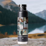 WEDD Bride & Groom Multi Foto Collage Moderne Trinkflasche<br><div class="desc">WEDDING Bride & Groom Multi Foto Collage Modern Insulated Water Bottle bietet eine Foto-Collage von neun Ihrer Lieblings-Fotos. Personalisiert mit Ihrem eigenen Text oder Ihrem personalisierten Namen in modernem White Script. Ideal für Hochzeiten, Braut und Bräutigam, Verlobung, Jubiläum, Flitterwochen und vieles mehr. FOTO TIPP: Zentrieren Sie Ihre Fotos vor dem...</div>