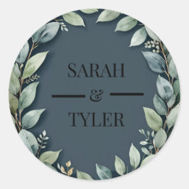 WEDD-EUCALYPTUS-WREATH-Aufkleber Runder Aufkleber