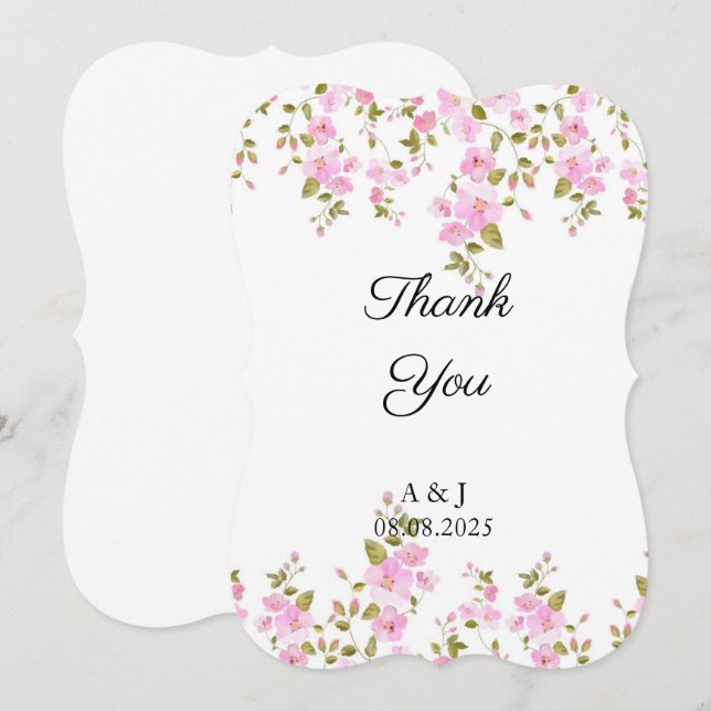 WEDD FLORAL DANK DEINER KARTE (Vorne/Hinten)