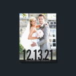 WEDD FOTO DATE Speicher fett schwarzer Typüberlage Leinwanddruck<br><div class="desc">von kat massard >>> WWW.SIMPLYSWEETPAPERIE.COM << Was für eine fabelhafte Hommage an Ihren WEDDING Day - auch personalisiert mit Ihrem Hochzeitstag! TIPP: 1. Um den Text zu verändern, drücken Sie den Knopf "Anpassen". 2. Sie können auch Ihren eigenen Text hinzufügen ! Liebe des Designs, aber möchte einige Änderungen sehen -...</div>