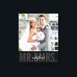 WEDD FOTO DATUM mr und mrs monochrome schwarz Leinwanddruck<br><div class="desc">von kat massard >>> WWW.SIMPLYSWEETPAPERIE.COM << Was für eine fabelhafte Erinnerung an Ihr wertvolles BABY - personalisiert mit ihrem Geburtsdatum und Geburtsdetails, wenn Sie möchten! TIPP: 1. Um den Text zu verändern, drücken Sie den Knopf "Anpassen". 2. Sie können auch Ihren eigenen Text hinzufügen ! Liebe des Designs, aber möchte...</div>