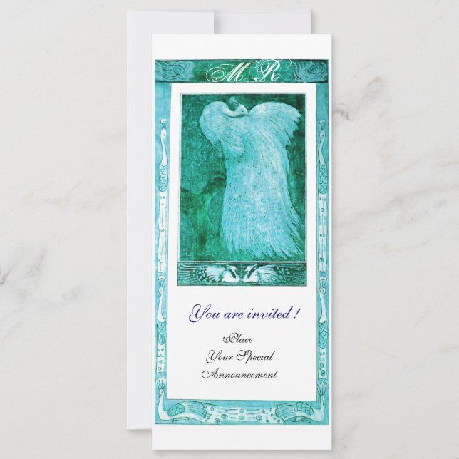 WEDD LIEBE PEACOCK MONOGRAM Aquamarin Weißes Progr (Vorderseite)