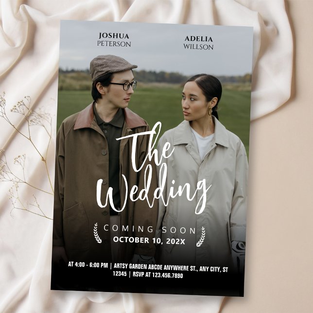 WEDD MOVIE POSTER MINIMAL ROMANCE FOTO EINLADUNG (Von Creator hochgeladen)