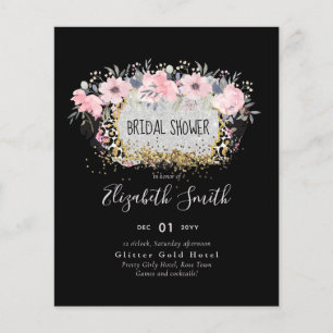 WEDD - Silver Rosegold Floral Girly Glitzer