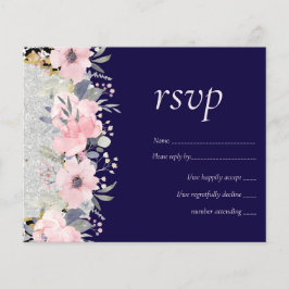 WEDD - Silver Rosegold Floral Girly Glitzer