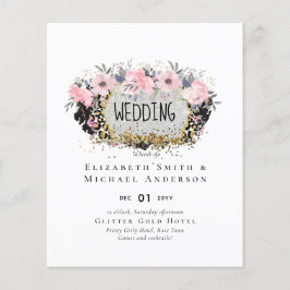 WEDD - Silver Rosegold Floral Girly Glitzer