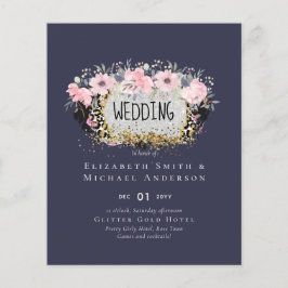 WEDD - Silver Rosegold Floral Girly Glitzer