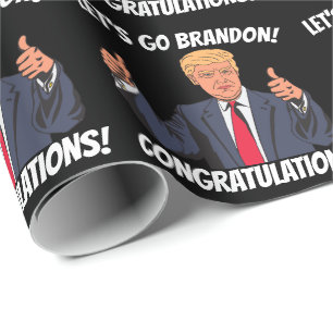 WEDD TRUMP LET'S GO BRANDON WRAPPING PAPIER GESCHENKPAPIER