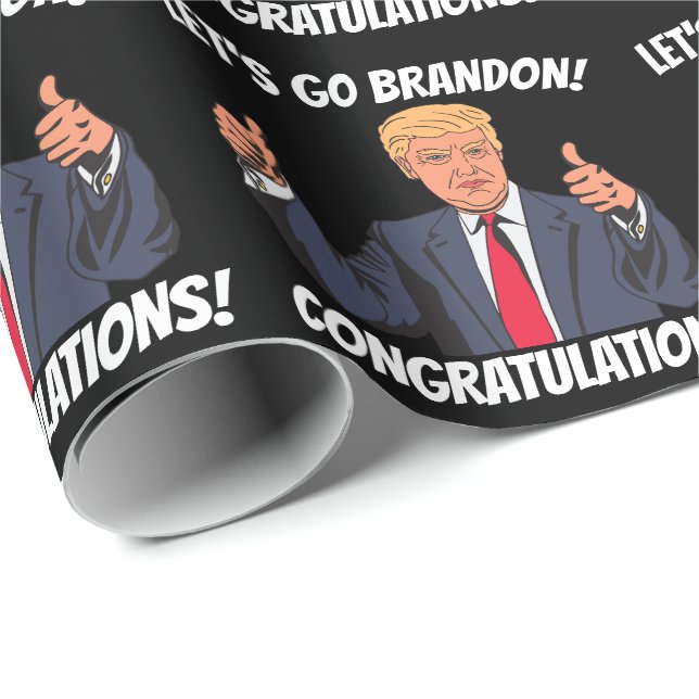 WEDD TRUMP LET'S GO BRANDON WRAPPING PAPIER GESCHENKPAPIER (Rolleneckpunkt)