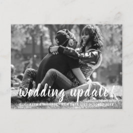 WEDD UPDATE ÄNDERT Letter BUDGET Foto Wedding Postkarte