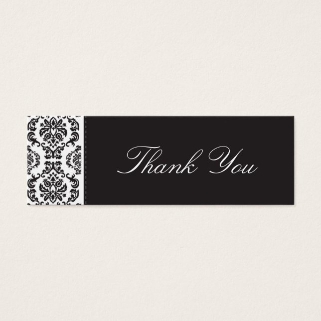 WEDD :: Vielen Dank Tag ::: Damask - schwarz 2 (Vorderseite)