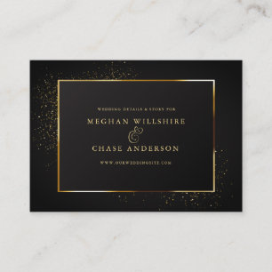 WEDD-WEBSITE Eleganter Schwarz-Gold-Glitzer Visitenkarte