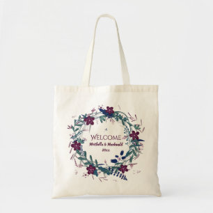 WEDD WELCOME Gastfreundschaft Floral Personalisier Tragetasche