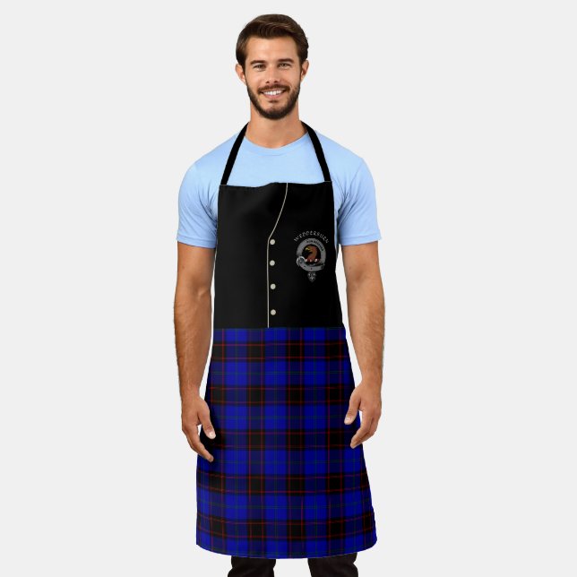 Wedderburn Clan Abzeichen & Tartan Kilt Schürze (Getragen)