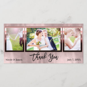 Wedding 3 Foto Picture Rose Gold Shine Vielen Dank Dankeskarte