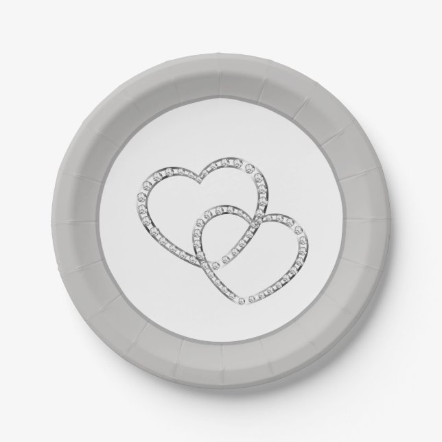 Wedding 7" Paper Teller - Zwei Herzen (Vorderseite)