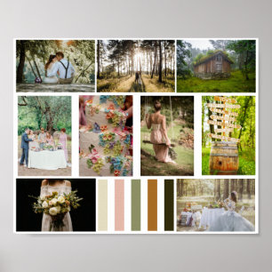 Wedding 9 Foto Template Mood Board Farbwatte Poster