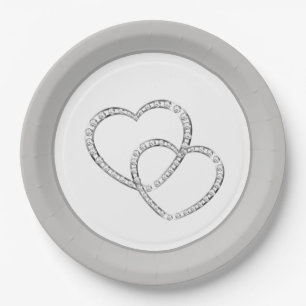 Wedding 9" Paper Teller - Zwei Herzen