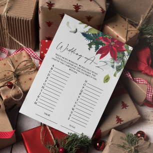 Wedding A-Z Poinsettia Brautparty Game Card Einladung