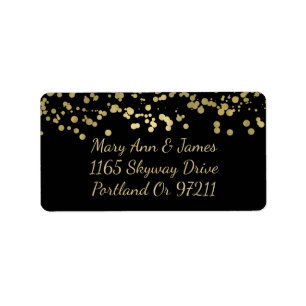 Wedding Address Gold Foil Confetti Adressaufkleber