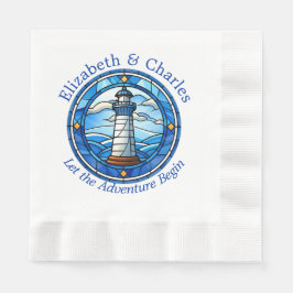Wedding Adventure Lighthouse Sailing Nautical Serviette