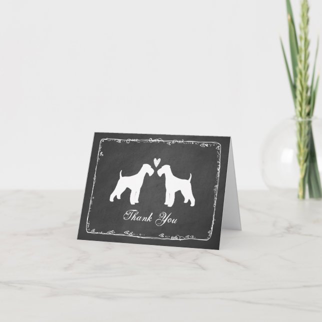 Wedding Airedale-Terrier danken Ihnen Dankeskarte (Vorderseite)