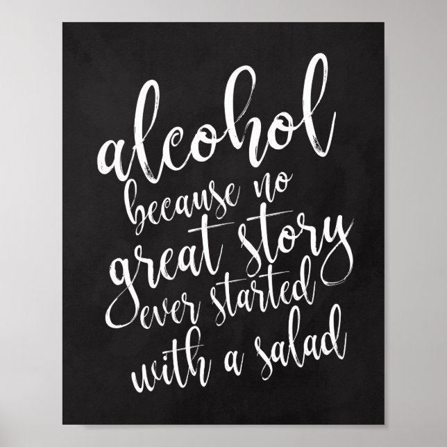 Wedding Alcohol 8x10 Chalkboard Zeichen Poster (Vorne)
