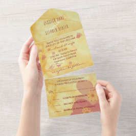 Wedding All N one Invite Asian Influence Love Bird All In One Einladung