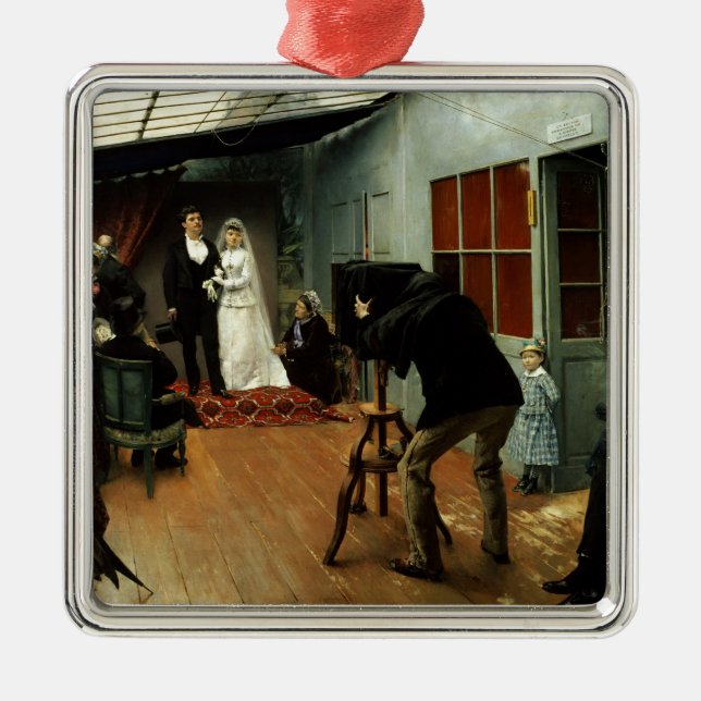 Wedding am Fotografen, 1878-9 Silbernes Ornament (Vorne)