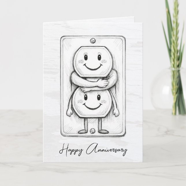 Wedding Anniversary Electrical Socket  Karte (Vorderseite)