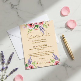 Wedding announcement, Floral invitation Folie Einladungspostkarte