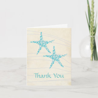 Wedding Aqua Turquoise Starfish Danke Karte
