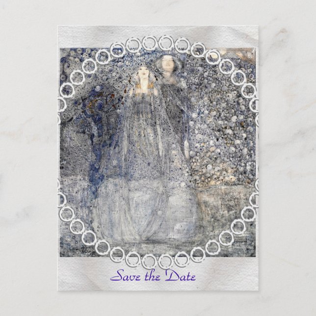 Wedding Art Nouveau Silver Apples MacDonald 1912 Ankündigungspostkarte (Vorderseite)