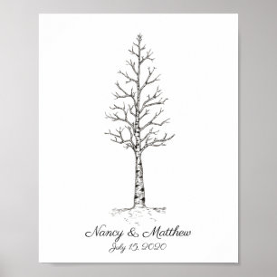 Wedding Aspen Fingerprint Tree Poster